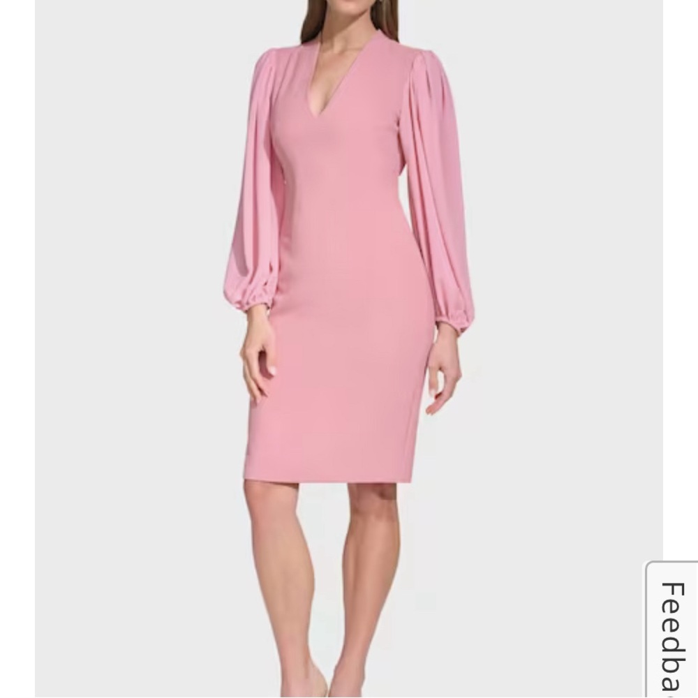 Vince Camuto Chiffon-Sleeve Sheath Dress. Sz 6, brand new, tags attached.